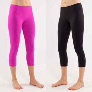Lululemon Wunder Under Crop *Reversible Legging Black/Paris Pink